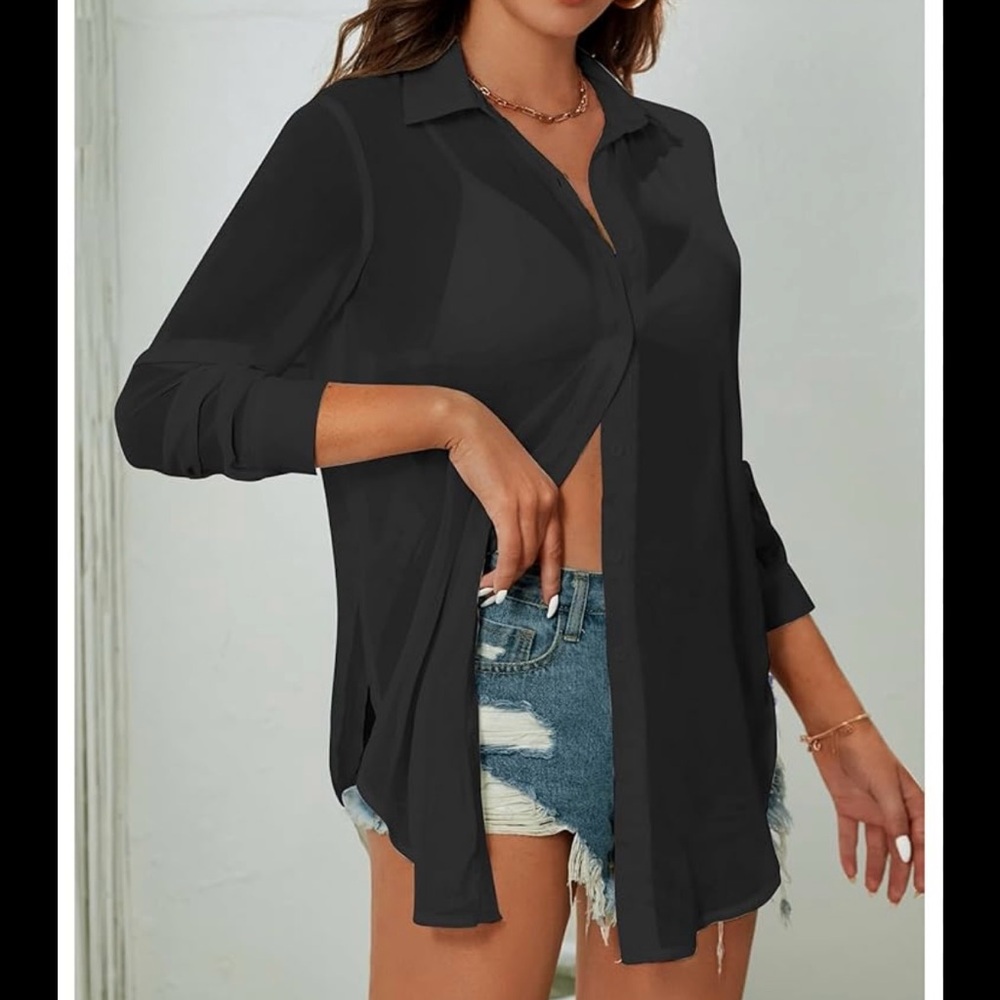 Sheer black top